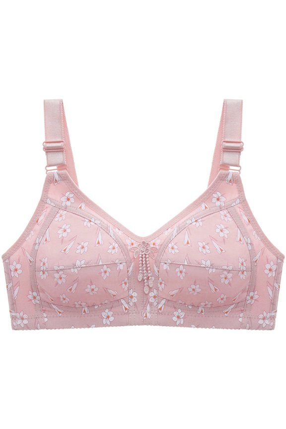 Womens Bras,Wireless Bras for Women,Supportive Bras for Women,Soft,Stretch Fabric,Solid,Polyester,Spandex ,Pink,2XL(US:14)