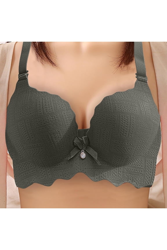 Womens Bras,Wireless Bras for Women,Supportive Bras for Women,Stretch Fabric,Adjustable Strap,Solid,Acrylic,Army Green,S