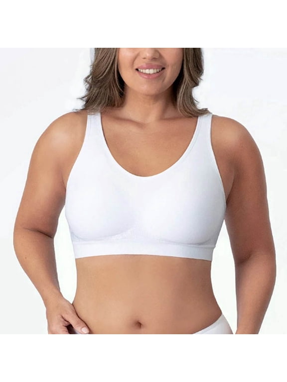 Womens Bras,Sports Bras for Women,Stretch Fabric,Breathable,Solid,Nylon,Spandex,White,M