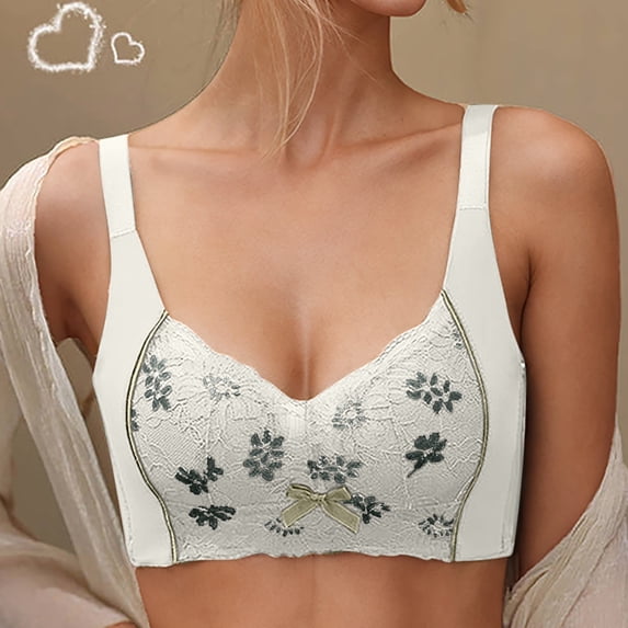 ATENAR Womens Bras,Wireless Bras for Women,Supportive Bras for Women,Soft,Stretch Fabric,Solid,Nylon,White,4XL(US:16)