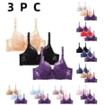 thumbnail image 1 of ATENAR 3PC Womens Bras,Wireless Bras for Women,Supportive Bras for Women,Stretch Fabric,Breathable,Solid,Nylon,Spandex,Beige,34B, 1 of 6