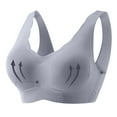 thumbnail image 1 of WJHWSX Womens Bras,Wireless Bras for Women,Supportive Bras for Women,Stretch Fabric,Breathable,Solid,Polyester,Gray,XL(US:10), 1 of 3