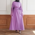 thumbnail image 1 of WJHWSX Womens Dresses,Dresses for Women,Womens Fall Dresses,Long Sleeve,Crew Neck,Easy Care,Solid,2XL(US:12), 1 of 9
