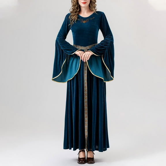 WJHWSX Womens Dresses,Dresses for Women,Womens Fall Dresses,Long Sleeve,Crew Neck,Easy Care,Solid,M(US:6)