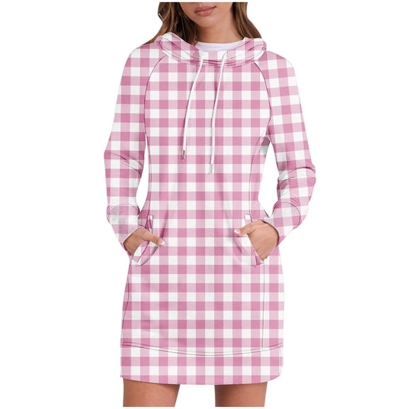 WJHWSX Womens Fall Dresses,Casual Dresses for Women,Fall Dresses for Women 2025,Long Sleeve,Pockets,Breathable,Solid,S(US:4)