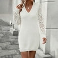 thumbnail image 1 of WJHWSX Womens Fall Dresses,Casual Dresses for Women,Fall Dresses for Women 2025,Long Sleeve,V Neck,Soft,Solid,M(US:6), 1 of 9