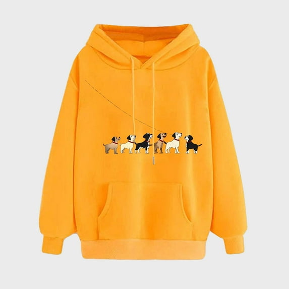 WJHWSX Womens Hoodies,Hoodies for Women,Comfort Fit,Easy Care,Polyester,Yellow,2XL(US:12)