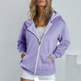 thumbnail image 1 of WJHWSX Womens Hoodies,Zip Up Hoodie,Breathable,Soft,Polyester,Purple,M(US:6), 1 of 6