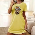thumbnail image 1 of WJHWSX Womens Nightgown,Nightgowns for Women,Breathable,Slip-On,Printed,Yellow,XL(US:10), 1 of 5