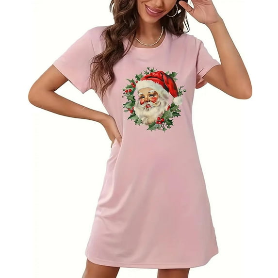 WJHWSX Womens Nightgown,Nightgowns for Women,Moisture Wicking,Comfort Fit,Printed,Pink,L(US:8)