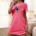 thumbnail image 1 of ATENAR Womens Nightgown,Nightgowns for Women,Moisture Wicking,Short Sleeves,Printed,Hot Pink,2XL(US:12), 1 of 6