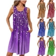 thumbnail image 1 of ATENAR Womens Nightgown,Nightgowns for Women,Pockets,Easy Care,Printed,Purple,S, 1 of 6