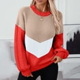 thumbnail image 1 of WJHWSX Womens Sweaters,Sweaters for Women,Crew NeCk,Breathable,Solid,Polyester,Khaki,XL(US:10), 1 of 9