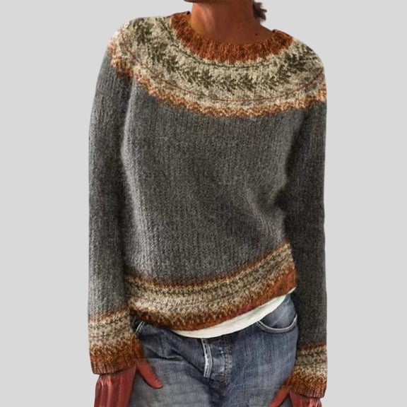 ATENAR Womens Sweaters,Sweaters for Women,Ugly Sweater,Crew Neck,Insulated,Solid,Acrylic,Dark Gray,2XL(US:12)