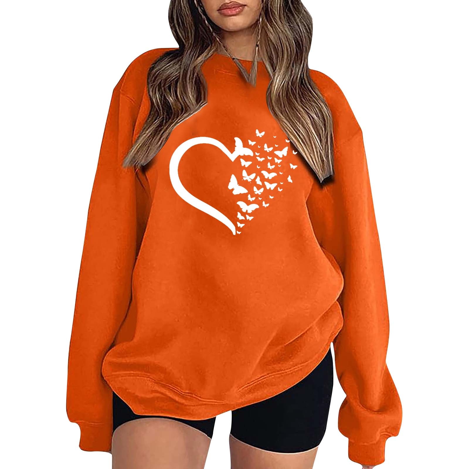 WJHWSX Womens Sweatshirts No Hood Pullover Clearance Long Sleeve Shirts