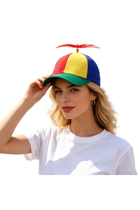 WJJAIO Funny Colorful Propeller Hat Baseball Cap, Unisex Adjustable Helicopter Cap Propeller Hat Adult Snapback Baseball Hat