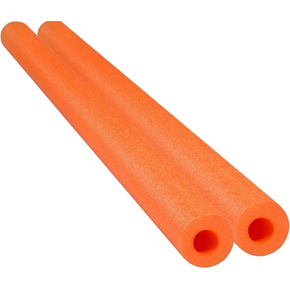 WJJIAO 52" Inches Floating Pool Noodles Foam Tube 2-Pack, Thick Hollow Noodles for Floating in The Swimming Pool (Orange)