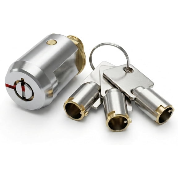 WJJIAO Heavy-Duty 3/4 inches 19mm Roll-Up Door Cylinder Lock with 3 Alloy Keys for Storage Unit. (Includes 3 Keys) Self-Storage Locker Cylinder Lock Set