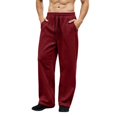thumbnail image 1 of WJOSBXT Baggy Sweatpants for Men Drawstring Solid Wide Leg Pants 2026 Open Bottom Jogging Joggers Relaxed Fit Straight Leg Loose Workout Sweat Pants M, 1 of 6