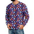 thumbnail image 1 of WJOSBXT Halloween Shirts For Men Long Sleeve Crew Neck Shirt Funny 3D Print Holiday Graphic Tees Lightweight Loose Fit Tshirt L, 1 of 5