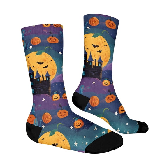 WJOSBXT Halloween Socks Men Women 2026 Bat Ghost Halloween Graphic Sock Funny Moisture Wicking Plus Size Socks Unisex