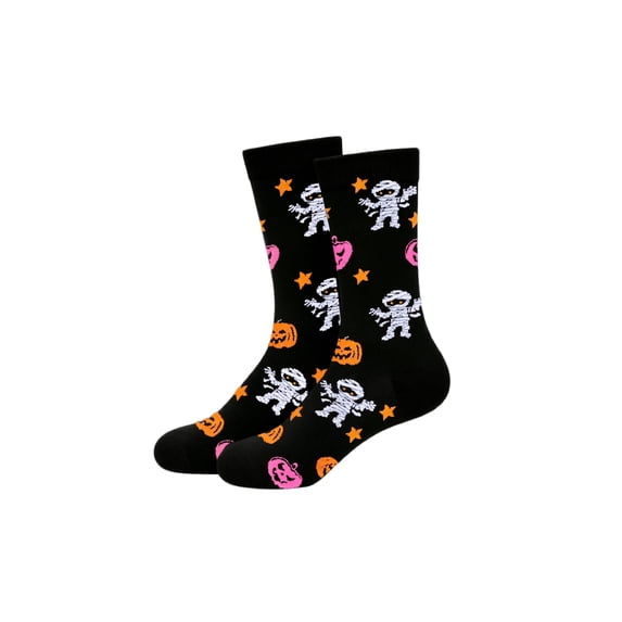 WJOSBXT Halloween Socks Men Women 2026 Bat Witch Hat Halloween Graphic Socks Funny Plus Size Moisture Wicking Sock Unisex