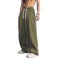 thumbnail image 1 of WJOSBXT Wide Leg Sweatpants Mens Big and Tall Baggy Pants 2026 Drawstring Workout Track Pants Oversized Elastic Waist Straight Y2k Slacks with Pockets 3XL, 1 of 9