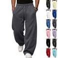 thumbnail image 1 of WJOSBXT Wide Leg Sweatpants Mens Big and Tall Baggy Pants 2026 Drawstring Hiking Track Pants Elastic Waist Loose Fit Lounge Y2k Slacks with Pockets S, 1 of 8
