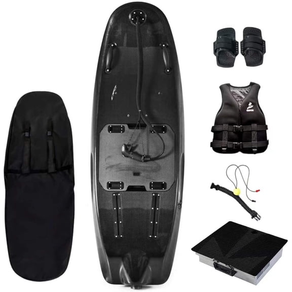WJSHIPFOR Carbon Fiber High-Speed Electric Surfboard,14 KW Water Jet Surf Board,Max-Speed of 55 KM/h,Battery Life of 60 Min, IP68 Waterproof, Electronic Surfboard for Adult, Custom Design Pattern