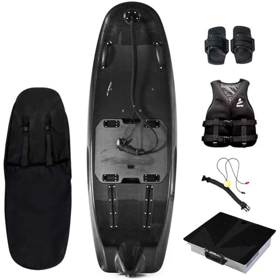 WJSHIPFOR Carbon Fiber High-Speed Electric Surfboard,14 KW Water Jet Surf Board,Max-Speed of 55 KM/h,Battery Life of 60 Min, IP68 Waterproof, Electronic Surfboard for Adult, Custom Design Pattern