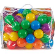 WJSP 100-Count Fun Ballz Multi 3.13" Soft Plastic Balls W/Carry Bag For Ball Pit Bounce House Pool Playpen