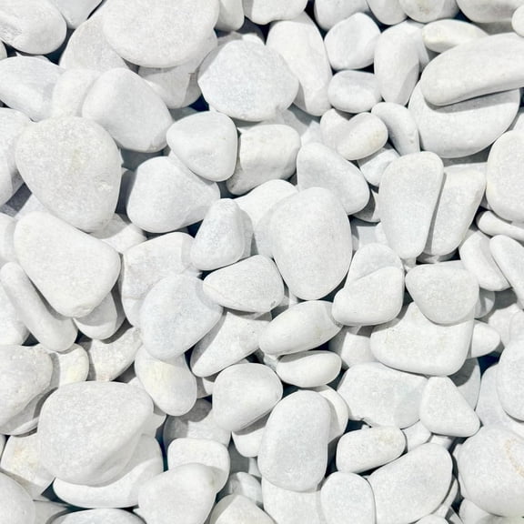 WJSP 40 Lbs White Pebbles 1-3 Inch Natural Matte Stones For Landscaping Pathways Ground Cover Planters