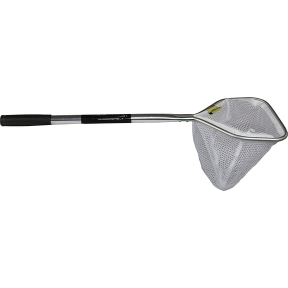WJSP Black 18 Inch Aluminum Heavy Duty Baitwell Fishing Net Drop Shape Durable Nylon Mesh Fine Openings Fixed Handle Portable
