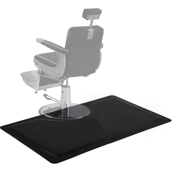 WJSP Black 5x3 Feet Anti Fatigue Floor Mat 7/8 Inch Thick Polyurethane Barber Salon Puncture Proof Ergonomic