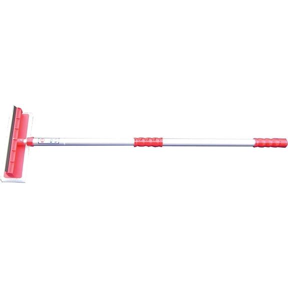 WJSP Bug Buster Telescopic Squeegee Red 36 to 72in Adjustable w Scrubber Pad for Windshield Window Awning Cleaning