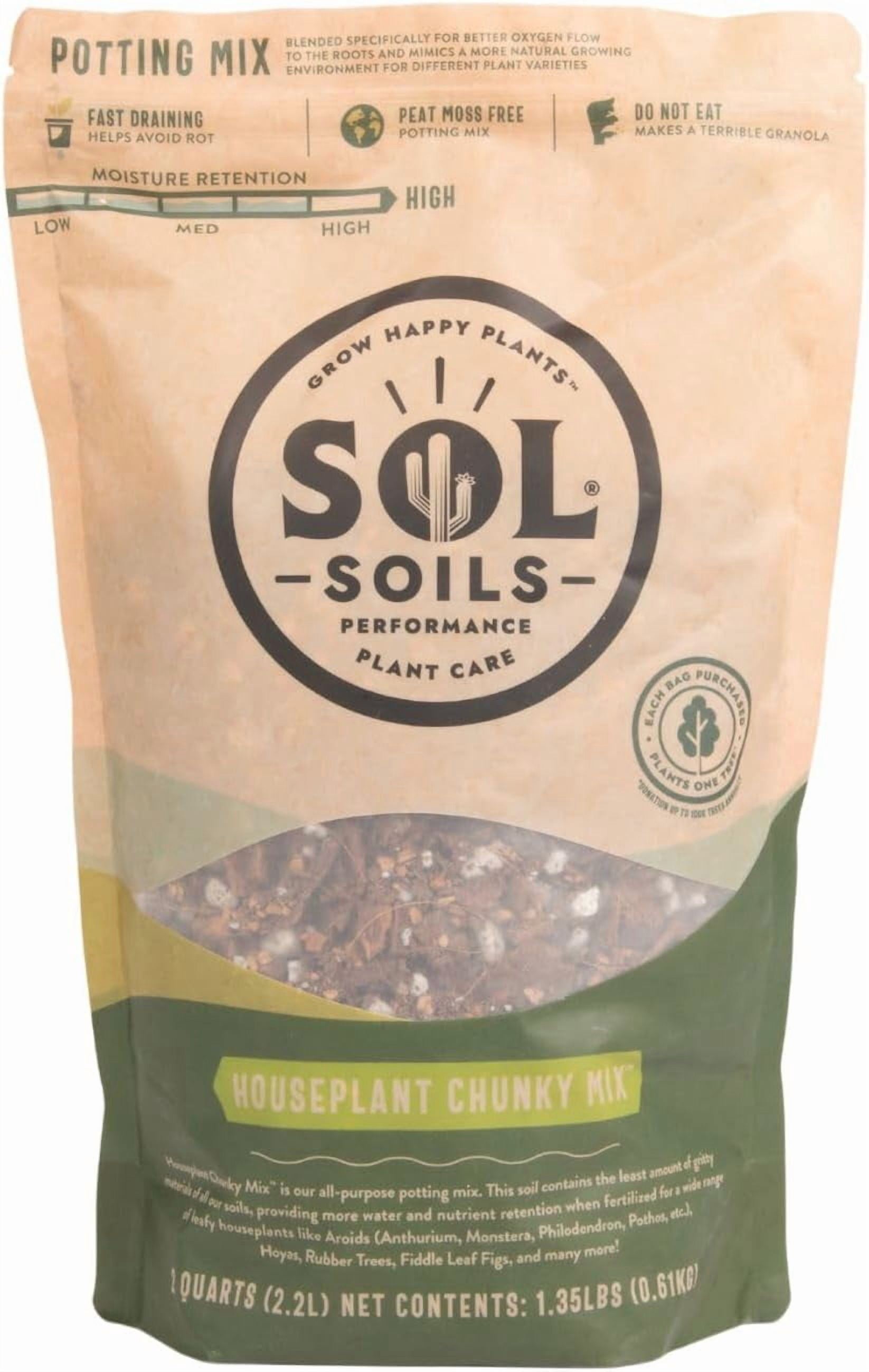 WJSP Chunky Houseplant Mix 2 Quarts Fast Draining Indoor Soil with Coir Perlite Pumice for Aroid