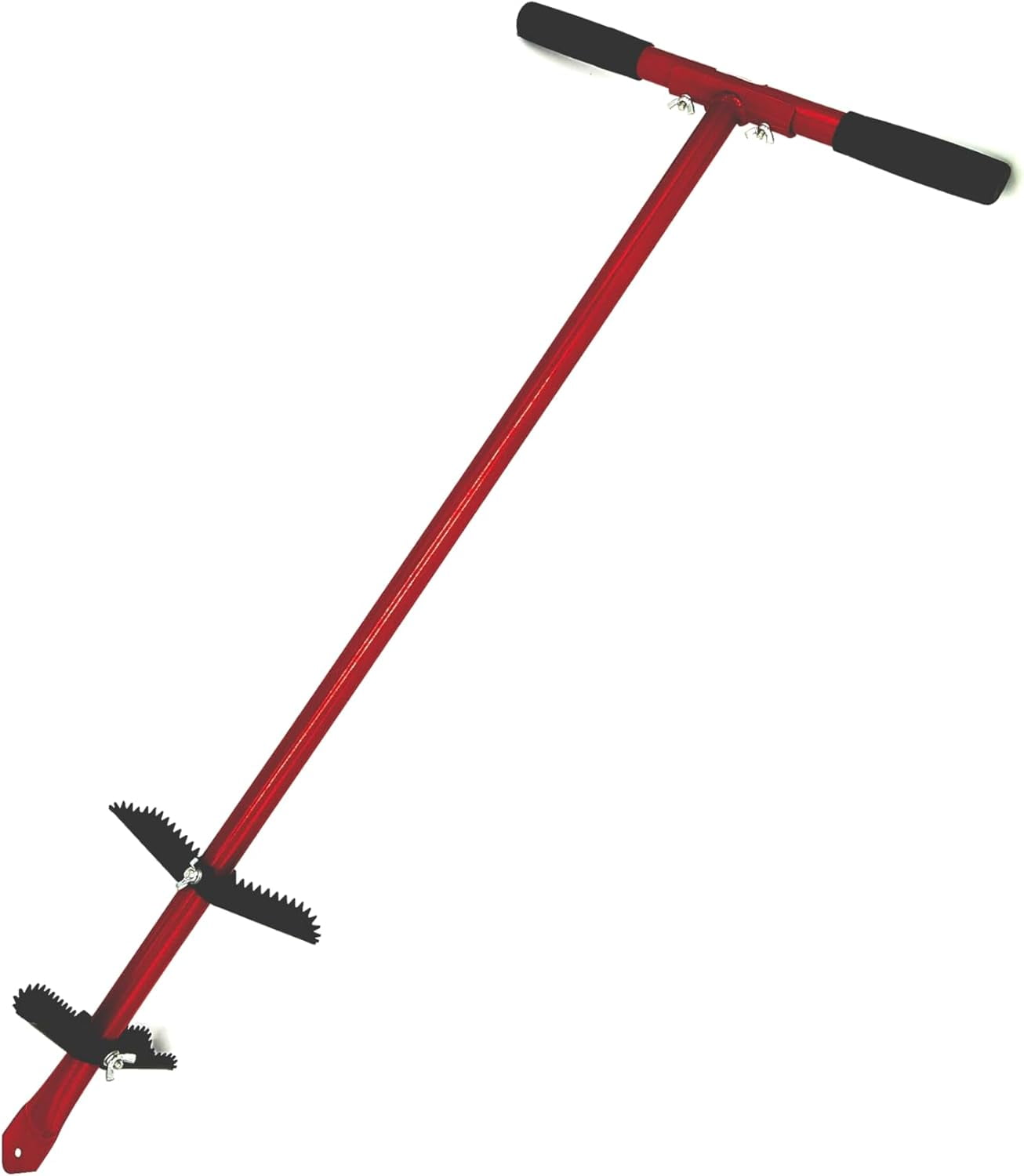 WJSP Compost Aerator Silver 36in Non Rust Steel Folding Wings for Compost Heap Aeration Garden Tool