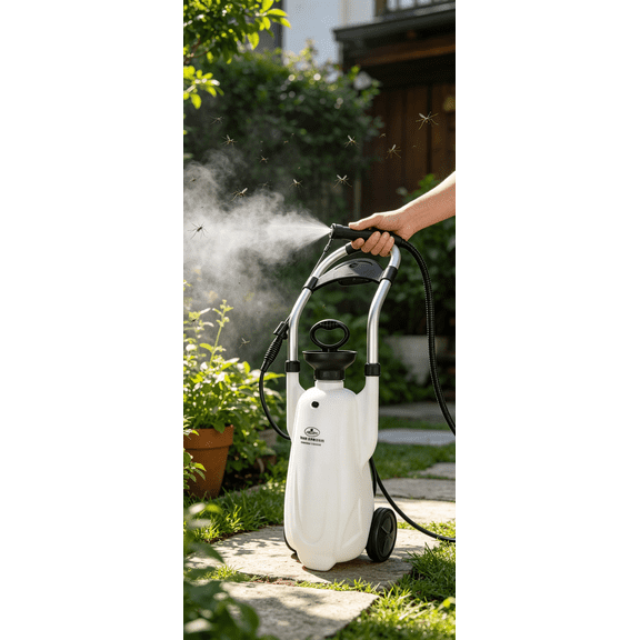 Wjsp Compression Sprayer 3 gal White Polyethylene Rolling Wheeled for Garden Lawn