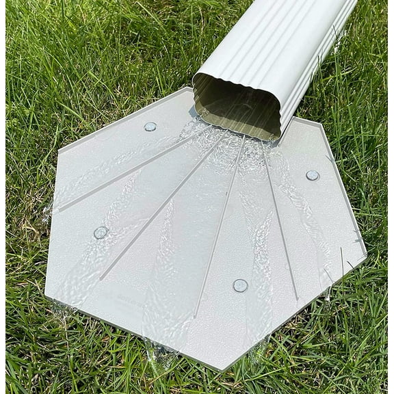 WJSP Decorative Rain Gutter Splash Block 2 pack 30x35x1.6cm Plastic Downspout Diverter for Foundation Protection Soil Erosion Prevention Lawn Landscape Guard