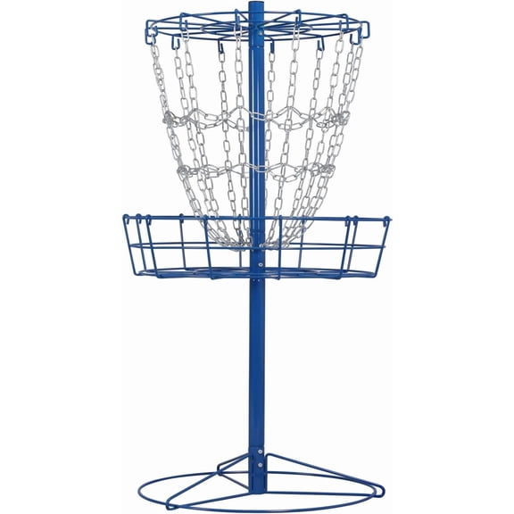 WJSP Disc Golf Basket Portable Disc Golf Practice Set 12/24 Chain w/Basket Target and Double Steel Chains for Outdoor