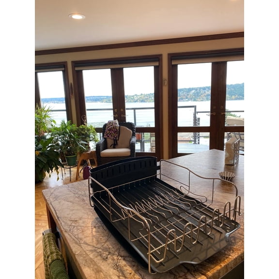 WJSP Dish Rack Gray 27.5"W x 19.5"D x 15"H 4 Piece Stainless Steel Over Sink Drying System for Kitchen
