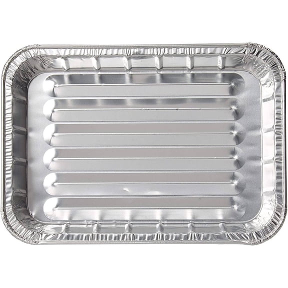 WJSP Disposable Aluminum Broiler Pan 8.75X6.25 Inch 100 Pack For Toaster Oven Baking Roasting