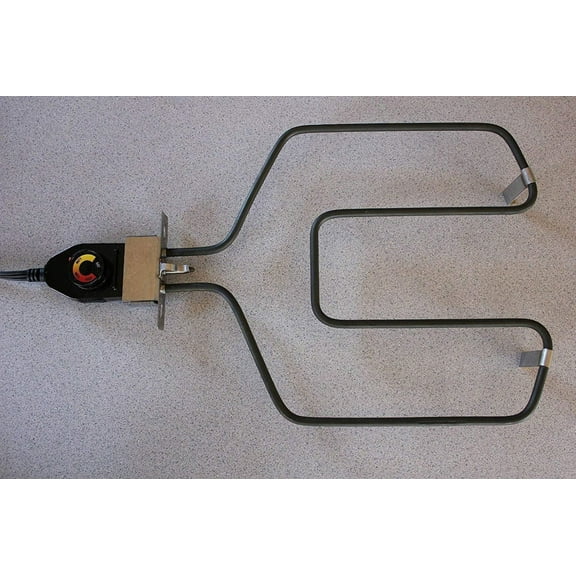 WJSP Electric Smoker Heating Element 1500w Black Universal Replacement with Thermostat Controller