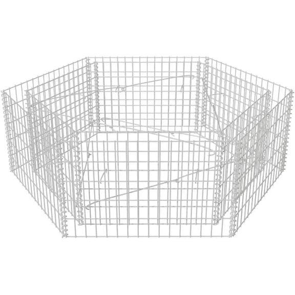 WJSP Galvanised Steel Gabion Basket Planter 63"X55.1"X19.7" Silver Weather Resistant Raised Bed For Garden Patio