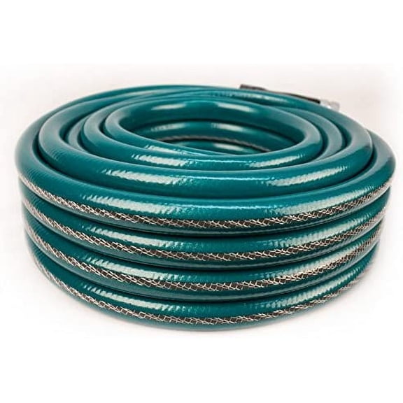 WJSP Garden Hose Gray 5 8in x 75ft Heavy Duty Aluminum for Outdoor Watering Yard Use