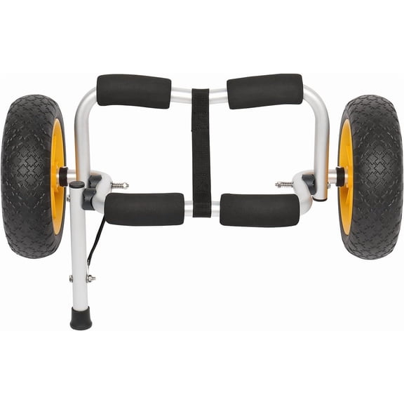 WJSP Kayak Trailer Cart Black Yellow Foldable Aluminum 10 Inch Tire For Canoe Paddle Board Boat