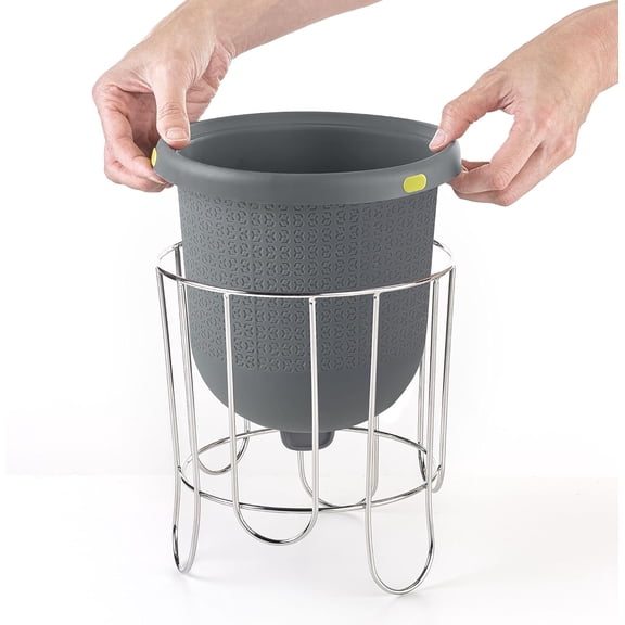 WJSP Kitchen Composter Silicone 4 Qt 8"x8"x10" Adjustable Lid Ventilation Portable for Countertop Food Scraps