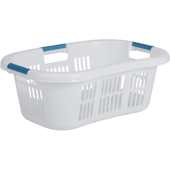 WJSP Laundry Basket 2.1 Bushel White for Laundry Storage