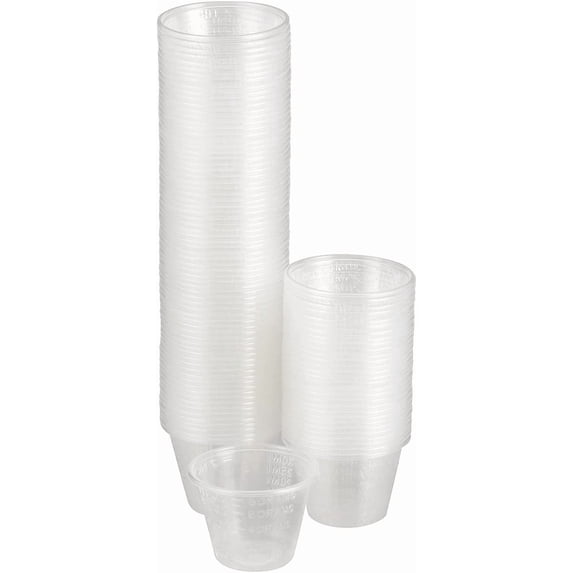 WJSP Medicine Cups 1 Oz 30 Ml Clear Plastic 5000 Count Disposable For Measuring Liquid Medicine Epoxy Resin