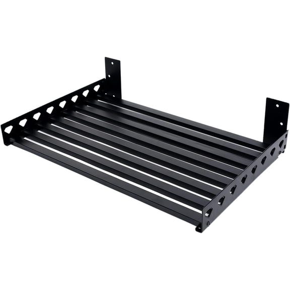 WJSP Microwave Rack Black 23.6"W x 15.7"D x 4.3"H Wall Mounted Stainless Steel Shelf for Kitchen Space Saving